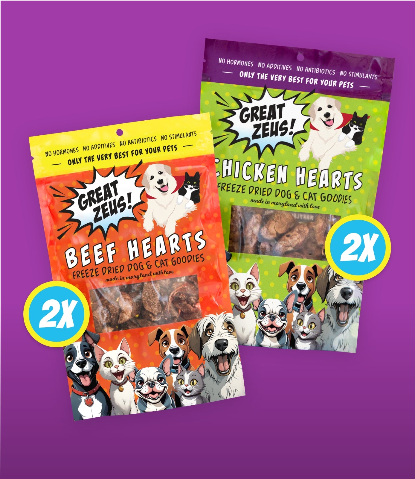Great Zeus! Love At First Bite bundle - Beef Hearts and Chicken Hearts