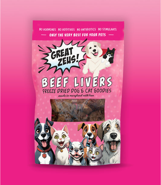 Great Zeus! Organic Beef Liver Dog and Cat Treats front of package