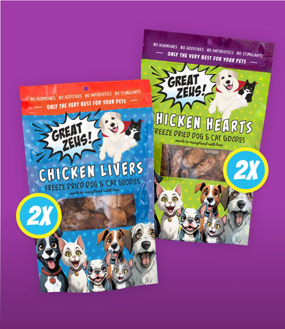 Great Zeus! Chicken Lover's Bundle - Chicken Livers and Chicken Hearts